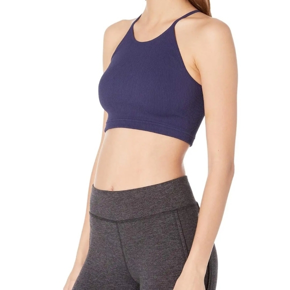 Free People Happiness Runs Tank Sports Bra Navy XS S - Picture 2 of 6